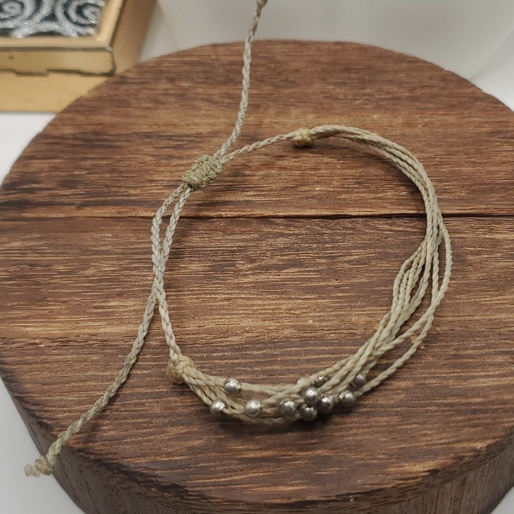 B2405 pura Vida twine silver bullet‎ bracelet